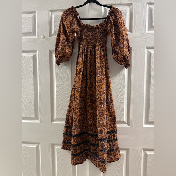 Mi Golondrina Mexico Floral Midi Dress Women Medium